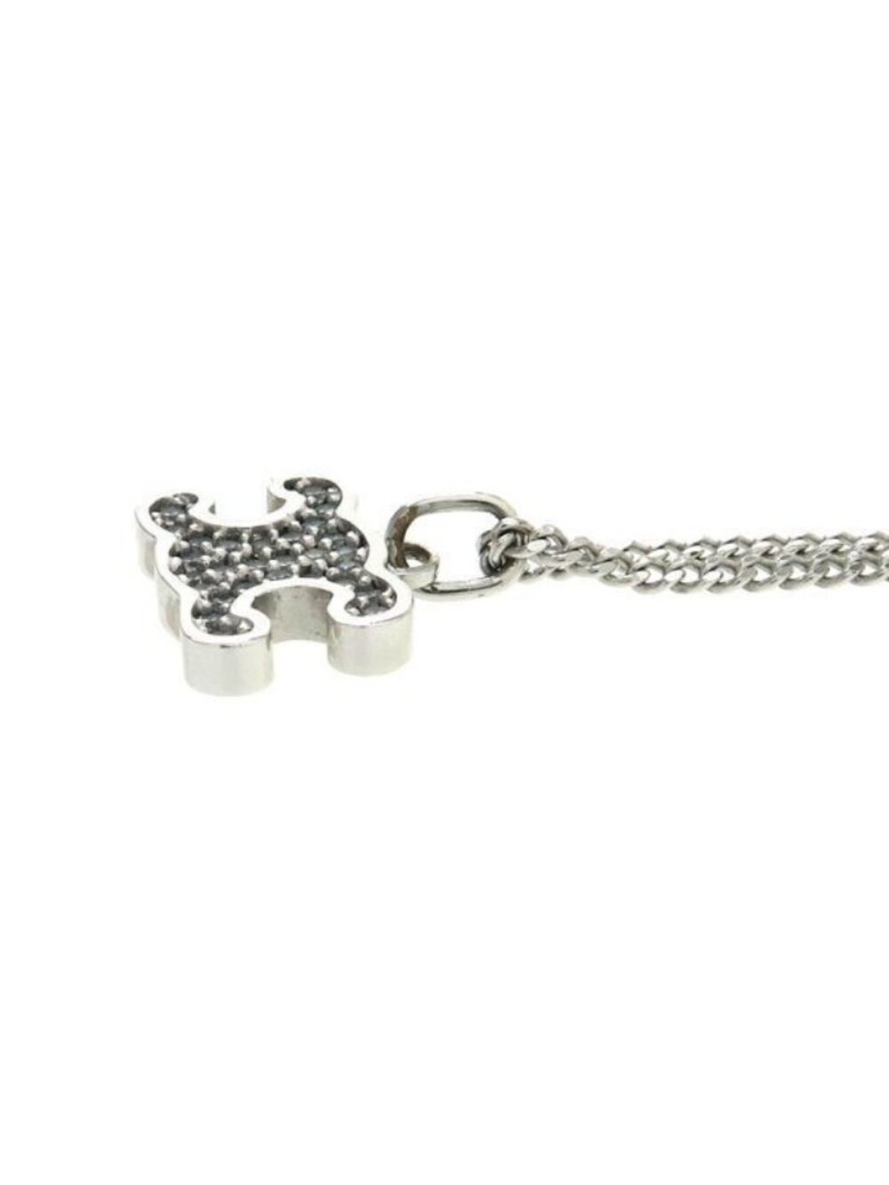 Celine Triomphe Rhinestone Necklace Rhodium Finish - Picture 3 of 8